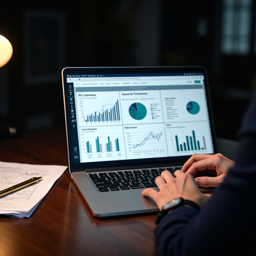 Управленческий отчёт на экране компьютера